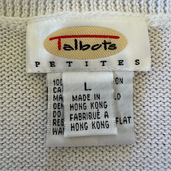 Talbots Sweaters - Talbots Petites White Zip-Up Sweater